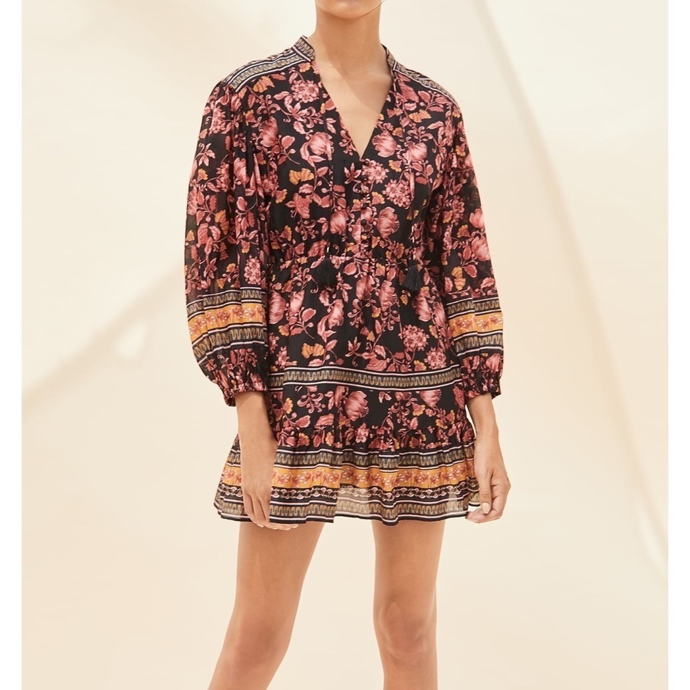 NWT alice + olivia Floral Mini Long-Sleeve Sedona Dress